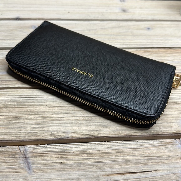 ELIMPAUL Black Vegan Leather Zip Wallet - Reduced shipping! - Picture 4 of 8